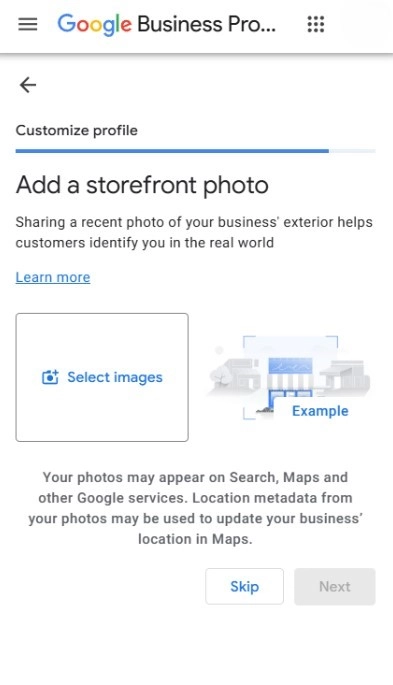 Dodavanje naslovne fotografije lokala u Google Business Profile